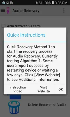 Audio Recovery android App screenshot 1